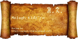 Melegh Klára névjegykártya
